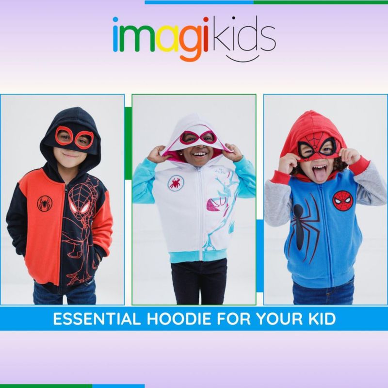 Sudadera con capucha de forro polar Marvel Spider-Man 4T azul/roja (cosplay)