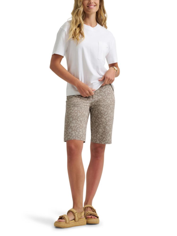 Bermudas Lee 23 cm con estampado floral Mushroom/Stone