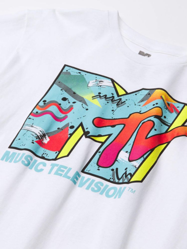 Camiseta MTV Logo Retro Blanca XXX‑Extra Grande (Big‑Tall)