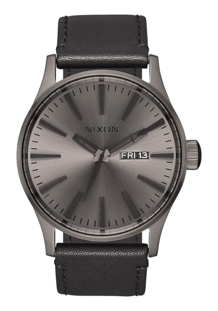 Reloj Nixon A105 Sentry 42 mm Acero Inoxidable con Correa de Cuero