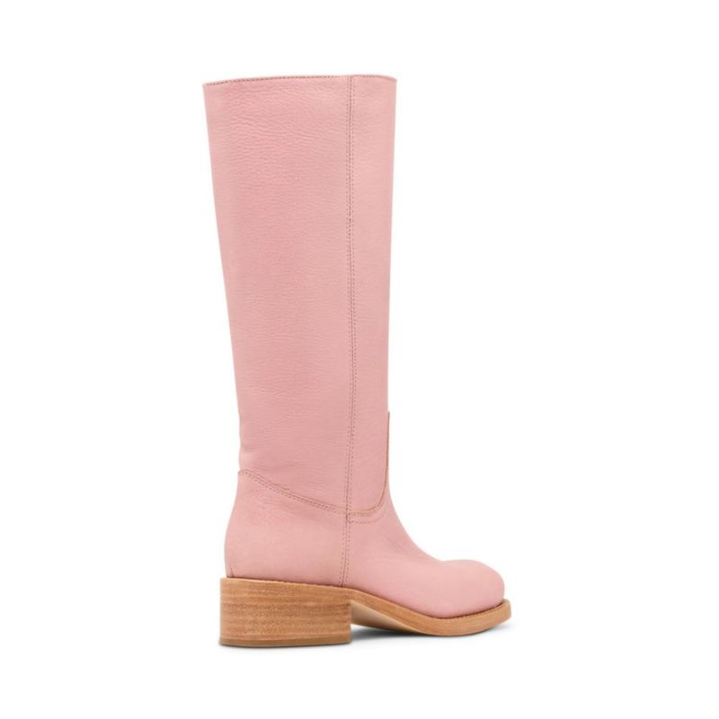 Bota Steve Madden Riggs 7.5 de cuero rosa con tacón de 4 cm