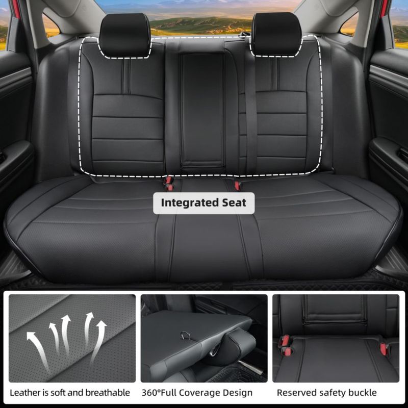 Fundas de asiento Lolcar para Honda Civic 2016-2021 de cuero 5 plazas