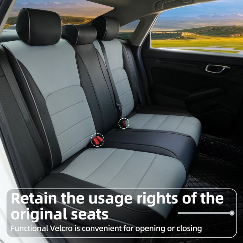 Fundas de Asiento Lolcar de Cuero para Honda Civic 4 Puertas 5 Asientos