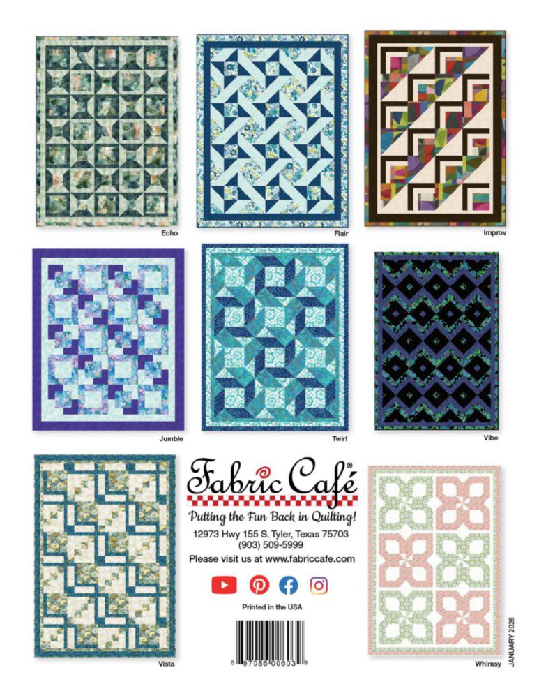 Libro de Patchwork Fabric Café: Patrones de Retazos de 3 Yardas
