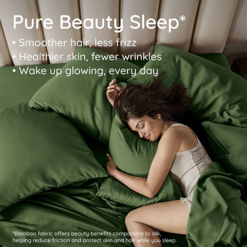 Funda de almohada Bambaw pack de 2 51 × 66 cm viscosa de bambú color oliva
