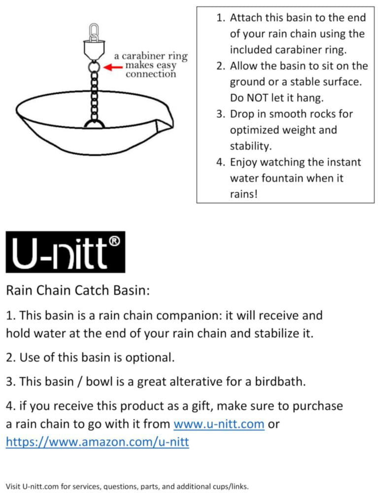Cuenco de Derrame U-nitt 30 cm Negro para Cadena de Lluvia