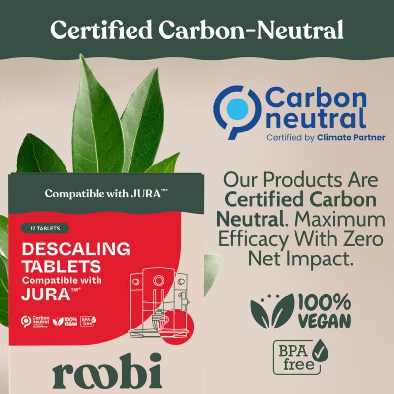 Tabletas descalcificantes Roobi compatibles con Jura – paquete de 12 veganas