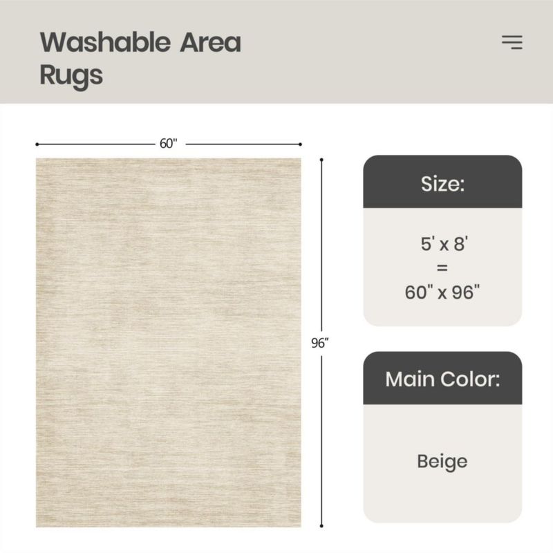 ALFOMBRA Valenrug 152x244 cm Lavable Beige Antideslizante