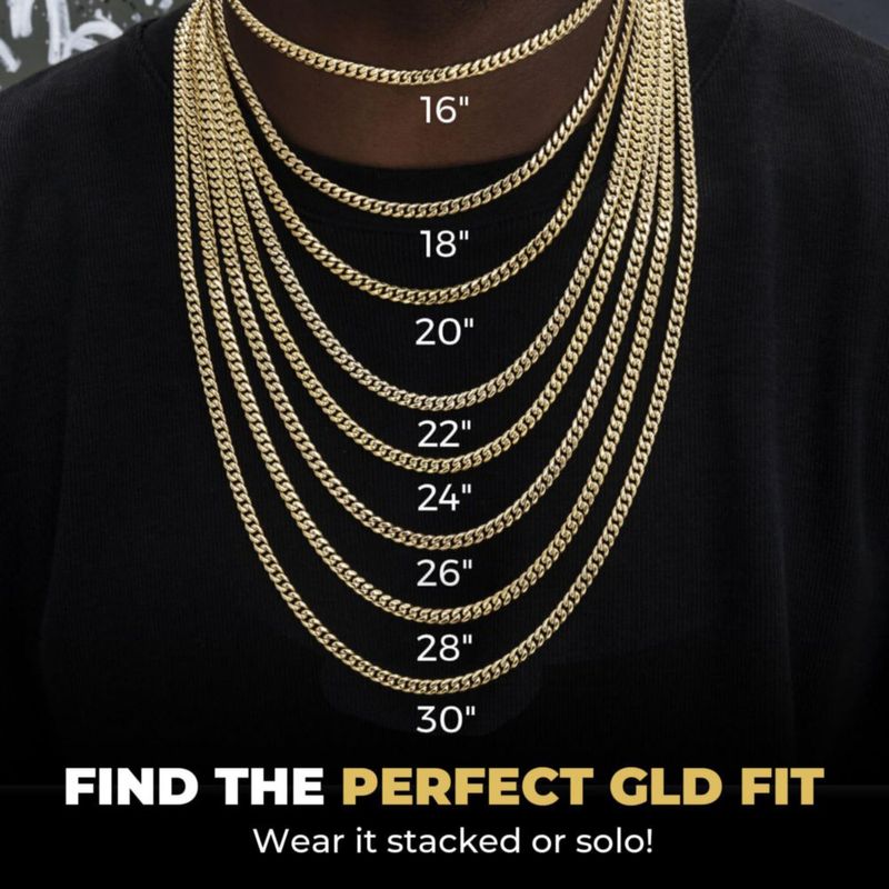 Collar GLD cadena de cuerda de 22" 2 mm chapado en oro