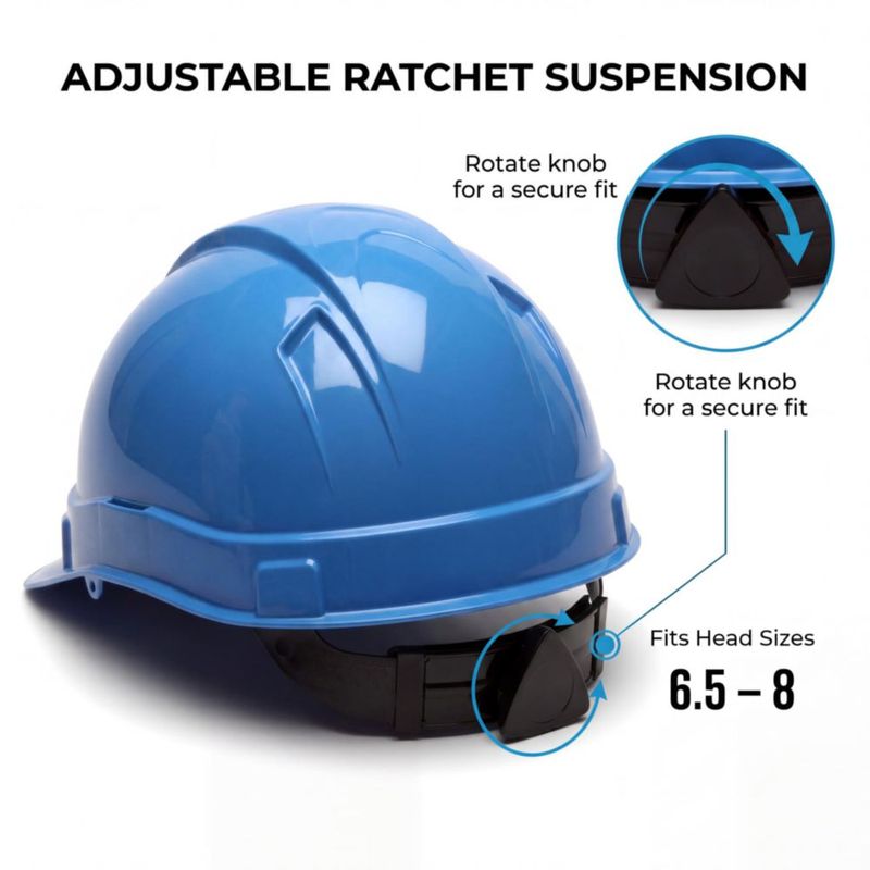 Casco de Seguridad Pyramex Ridgeline Azul Claro de 4 Puntos