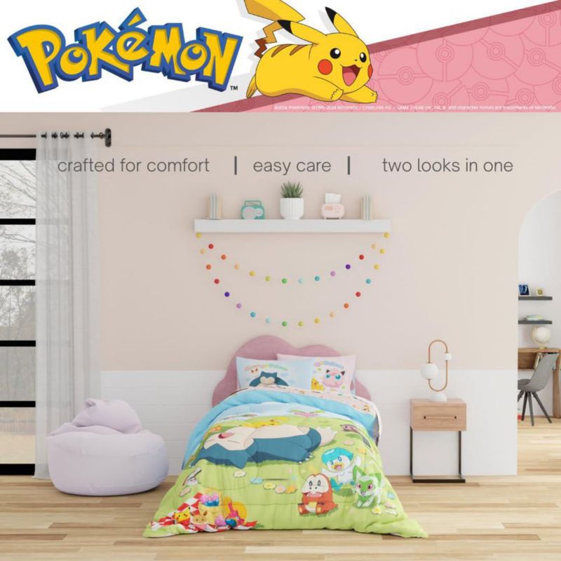 Juego de ropa de cama Franco Twin Snorlax Pikachu y Eevee
