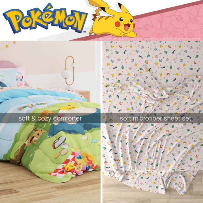 Juego de ropa de cama Franco Twin Snorlax Pikachu y Eevee