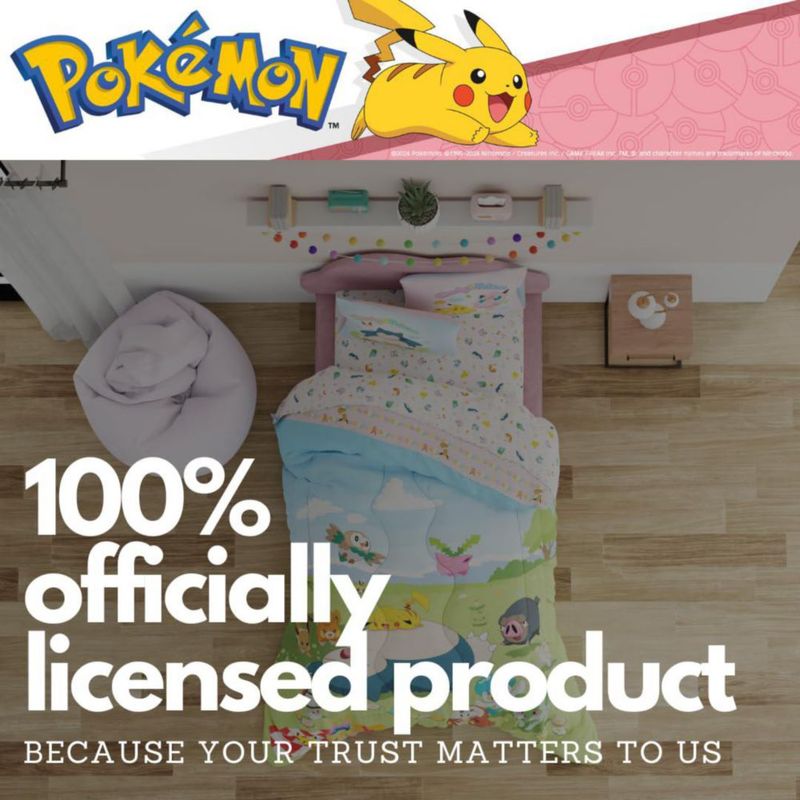 Juego de ropa de cama Franco Twin Snorlax Pikachu y Eevee