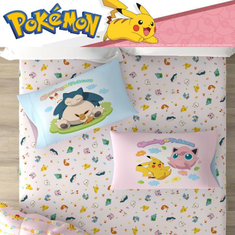 Juego de ropa de cama Franco Twin Snorlax Pikachu y Eevee