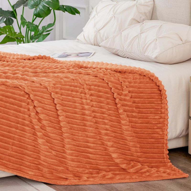 Manta BEDELITE Queen 229 cm Naranja 3D Ribeteado