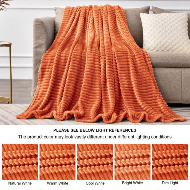 Manta BEDELITE Queen 229 cm Naranja 3D Ribeteado