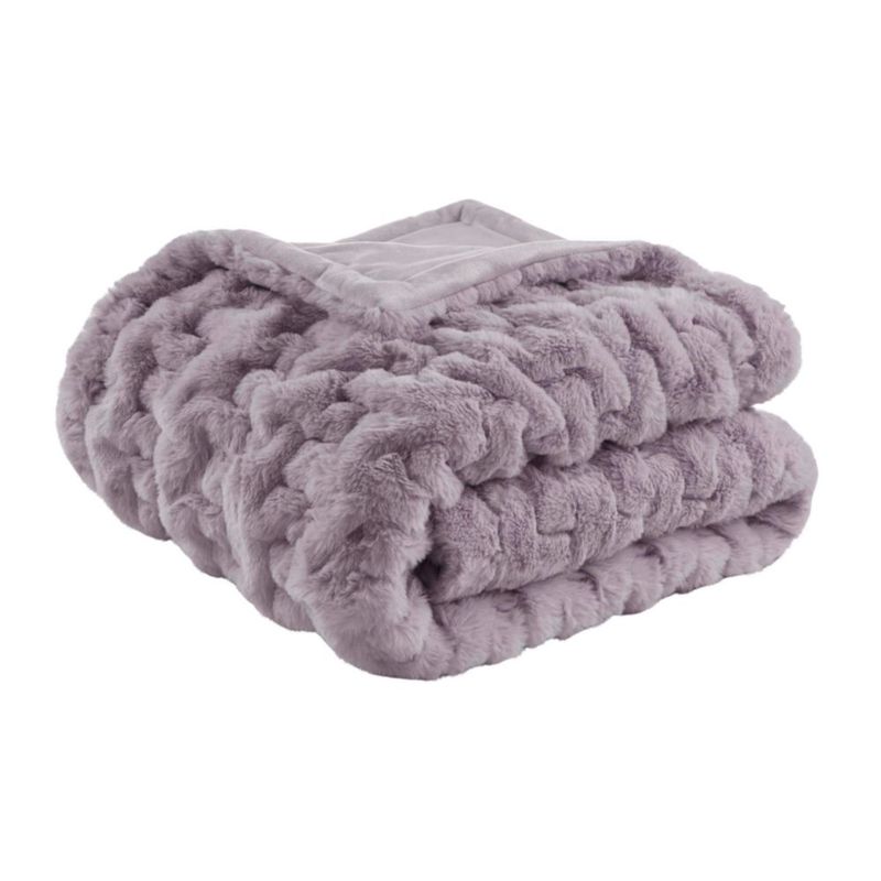 Manta Madison Park 127x152 cm Lavanda Gris de Felpa Sintética