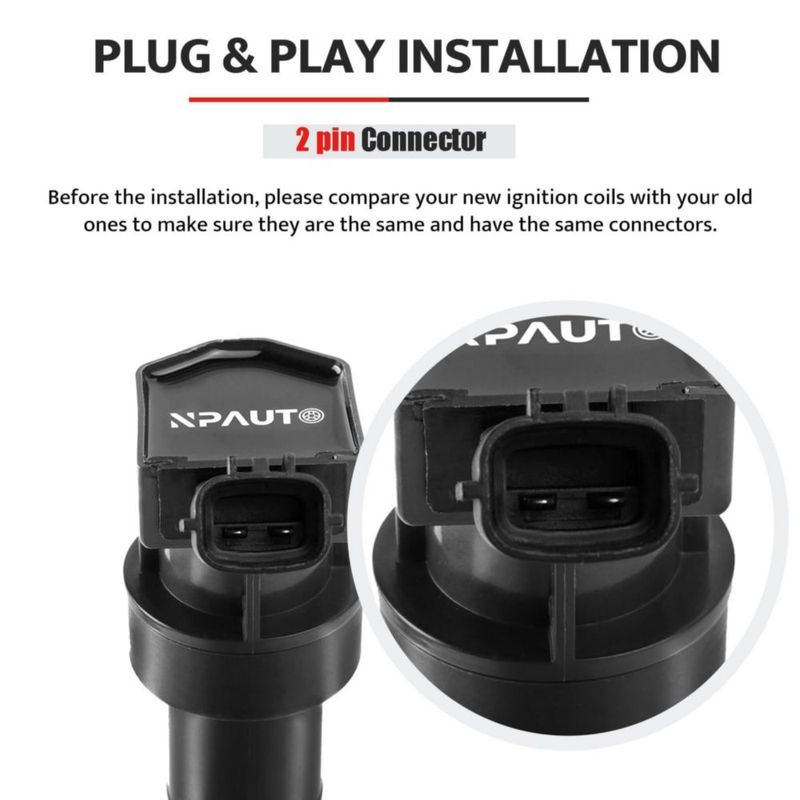 Bobinas de Encendido NPAUTO Paquete de 4 para Hyundai Kia L4 2.0 2.4L