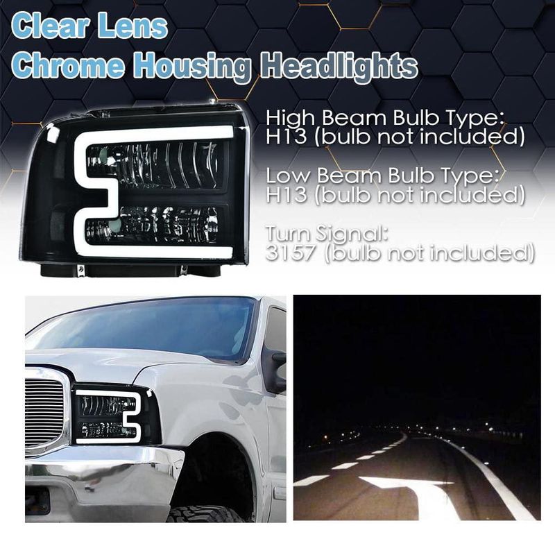Conjunto de faros LED PIT66 para Ford F250 F350 F450 2005-07