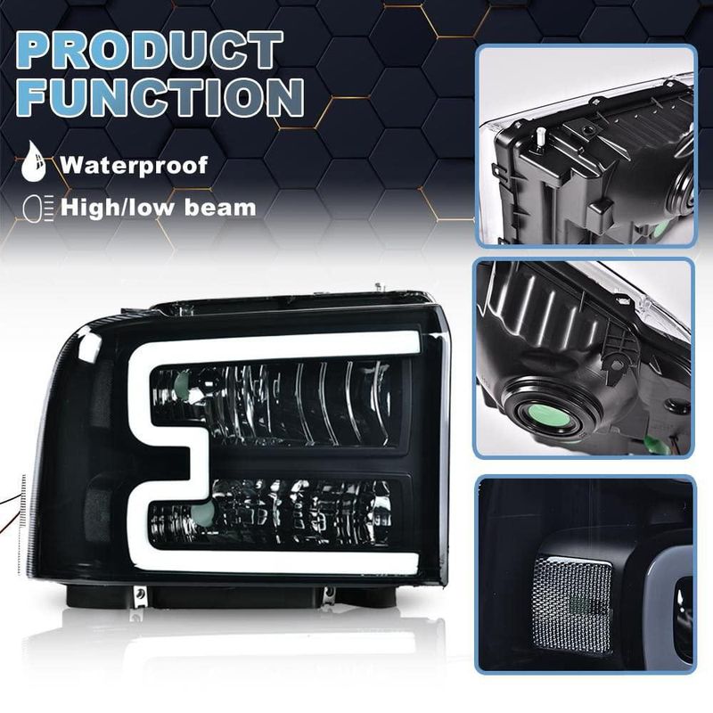 Conjunto de faros LED PIT66 para Ford F250 F350 F450 2005-07