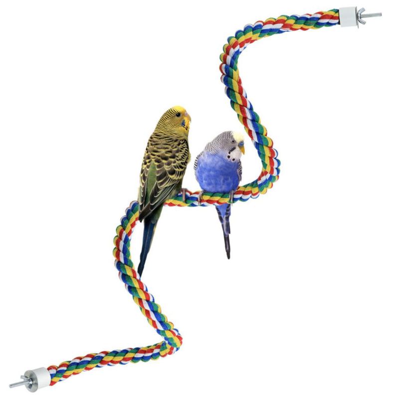 Percha de cuerda para aves Mygeromon 104 cm metálica flexible