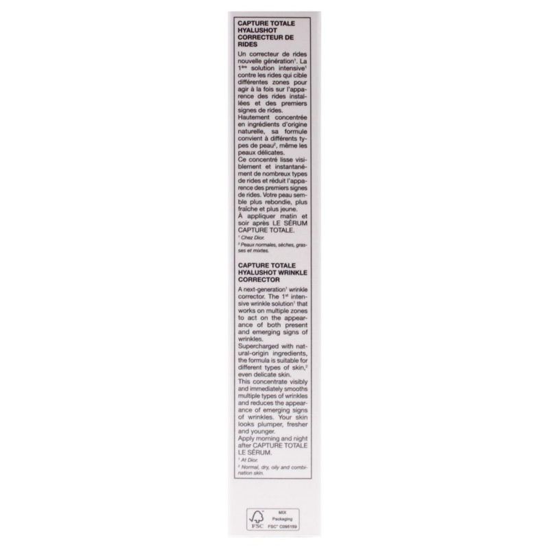 Corrector de arrugas Dior Capture Totale Hyalushot 15 ml para mujer
