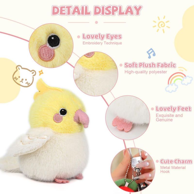 Peluche ABEARCAR 12 cm Cacatúa Amarilla