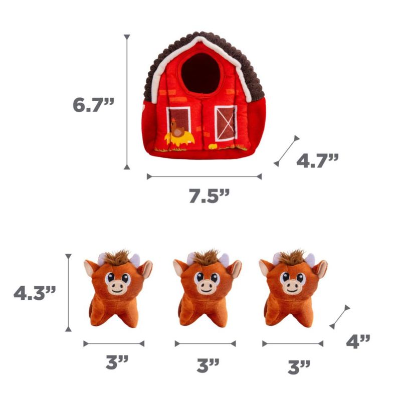 Juguete para perro Outward Hound Hide‑A‑Cow de peluche y rompecabezas