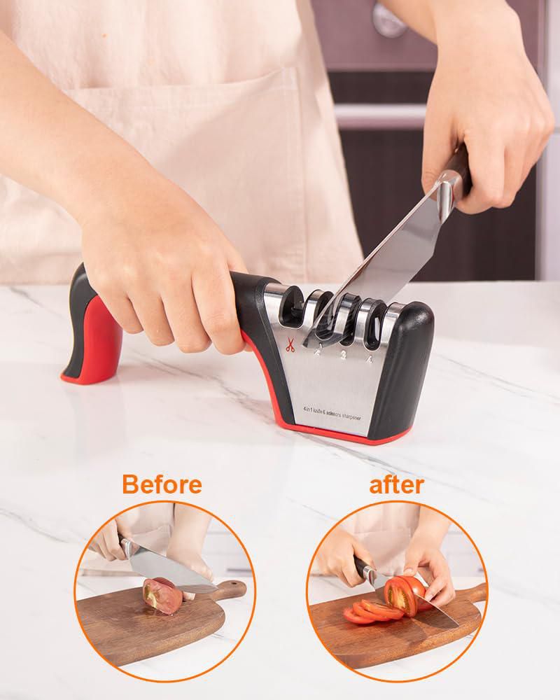 Afilador de Cuchillos y Tijeras Brigii 4 en 1 para Cocina