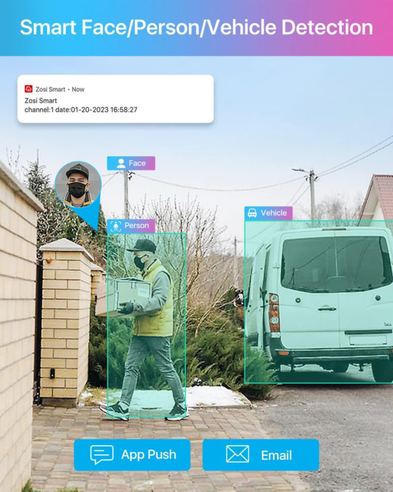 Cámara de Seguridad ZOSI 8MP 4K PoE Domo para Exterior e Interior