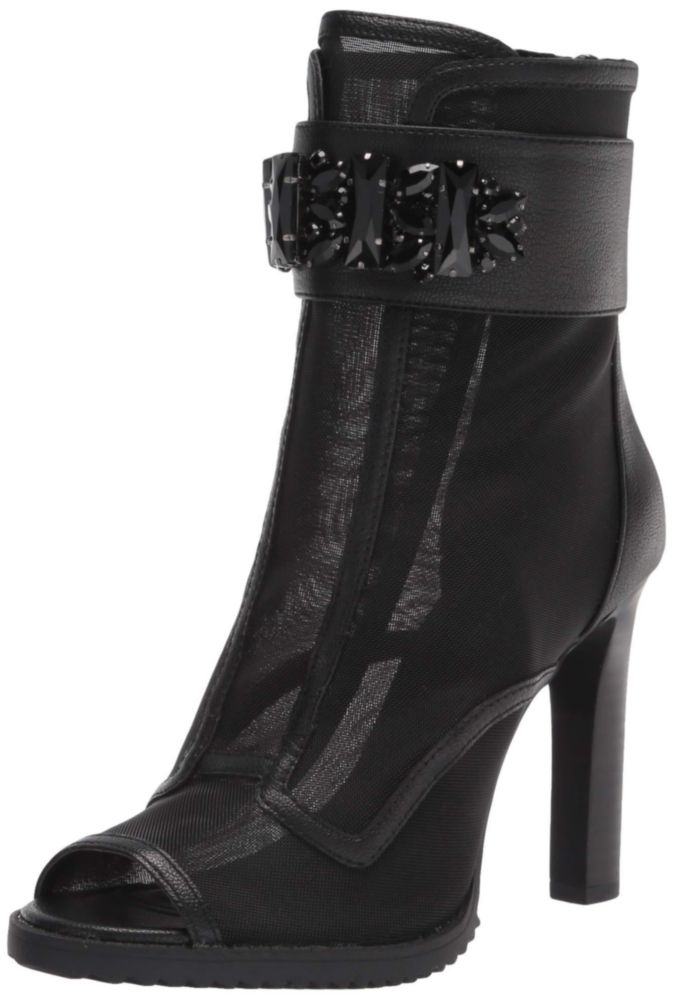 BOTA KARL LAGERFELD Blayze Peep Toe Negra Mujer Talla 7
