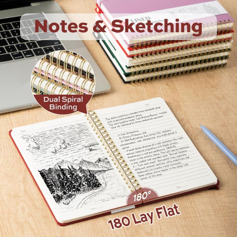 Juego de 3 cuadernos de notas deli A5 (14 cm x 20 cm) 160 pág.