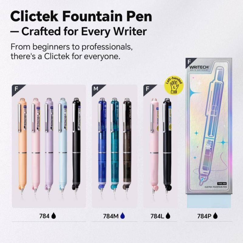 Pluma estilográfica WRITECH Clictek de punta fina con tinta negra