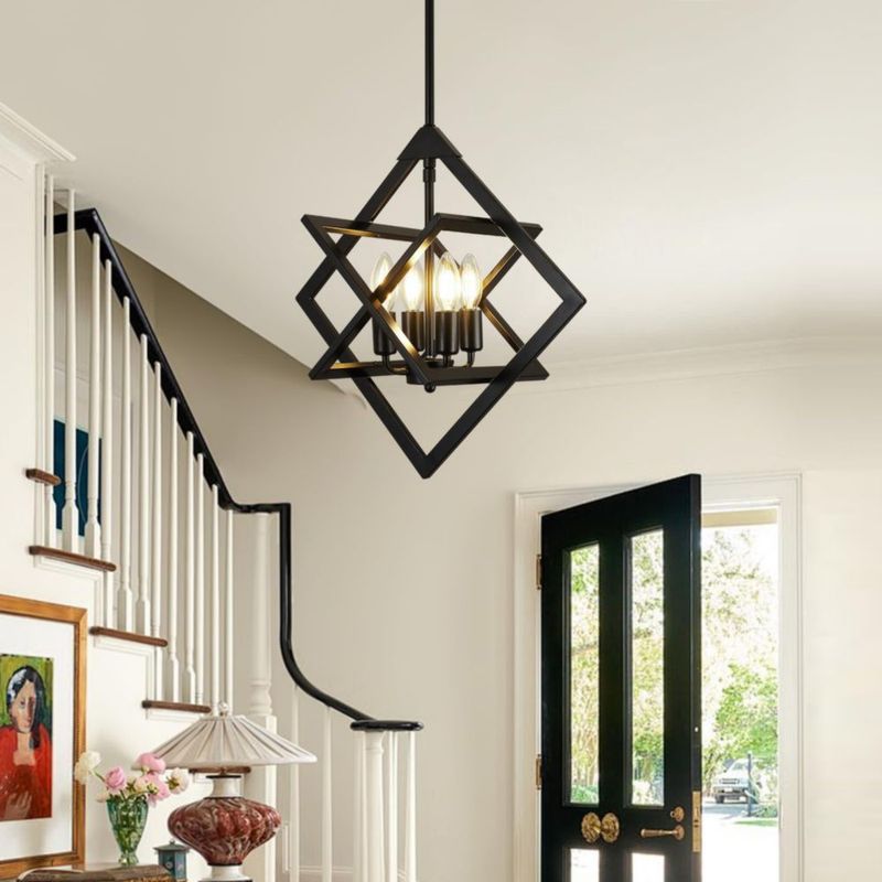 Candelabro UnicozoHome de 4 luces negro 46 cm sin montaje