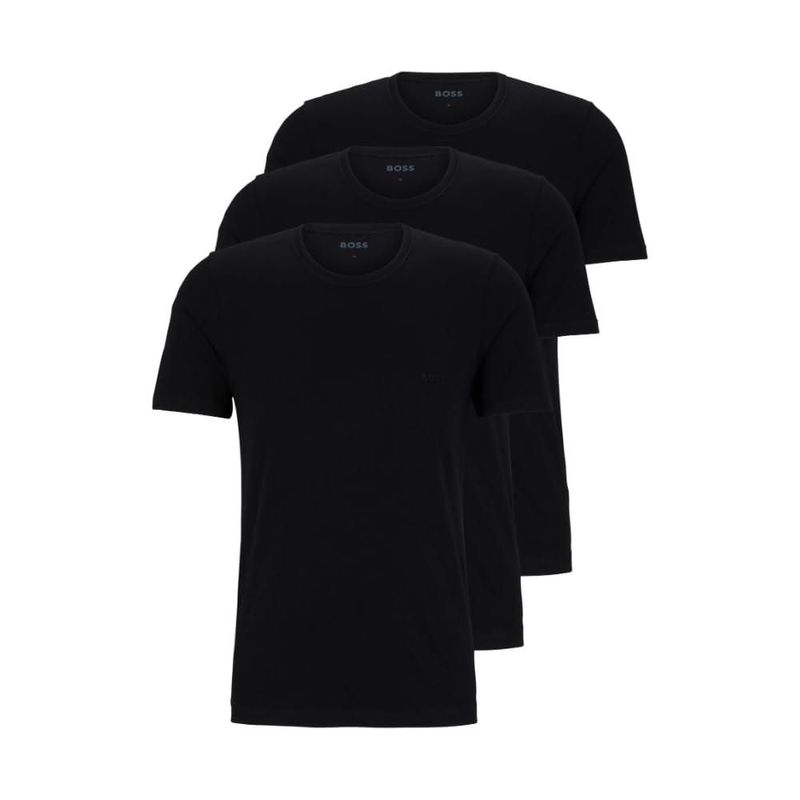 Camiseta BOSS Pack de 3 unidades talla Grande negro algodón jersey