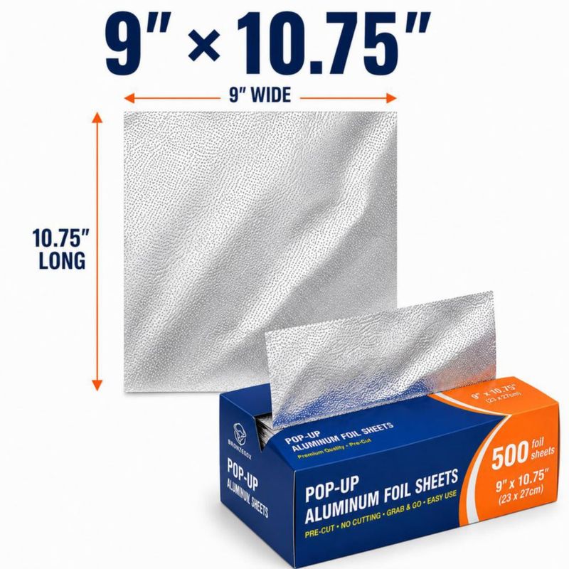 Láminas de Aluminio BRONZEOX 27 × 23 cm Pack de 500 con dispensador emergente