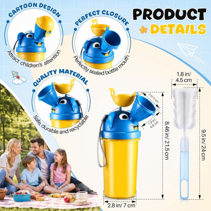 Orinal portátil BYETOO de 500 ml para niños en viajes