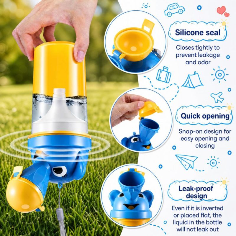 Orinal portátil BYETOO de 500 ml para niños en viajes