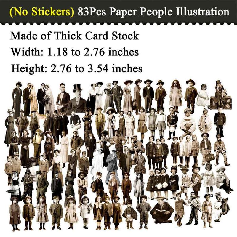 Muñecas de papel Vilikya 83 piezas estilo vintage Dark Academia