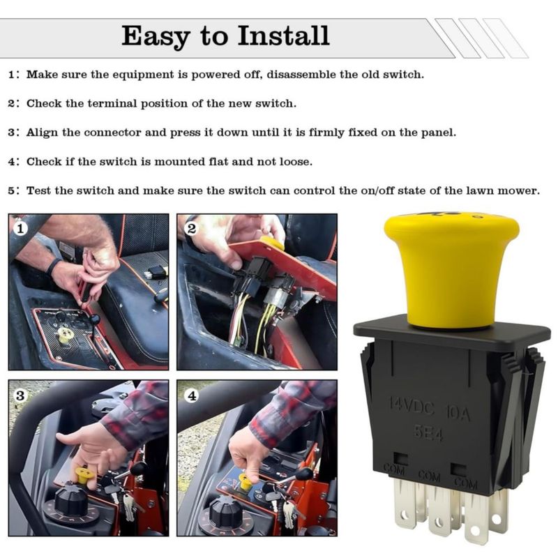Interruptor de embrague PTO para cortacésped FBLOWMOD 8 terminales 103-5221