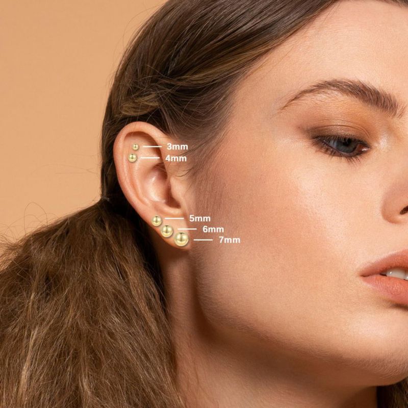 Pendientes CUTEFEEL de 6 mm chapados en oro 18K sobre plata