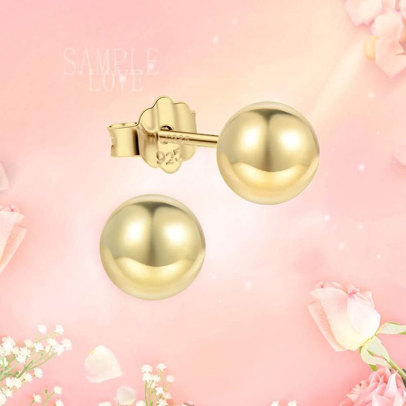 Pendientes CUTEFEEL de 6 mm chapados en oro 18K sobre plata