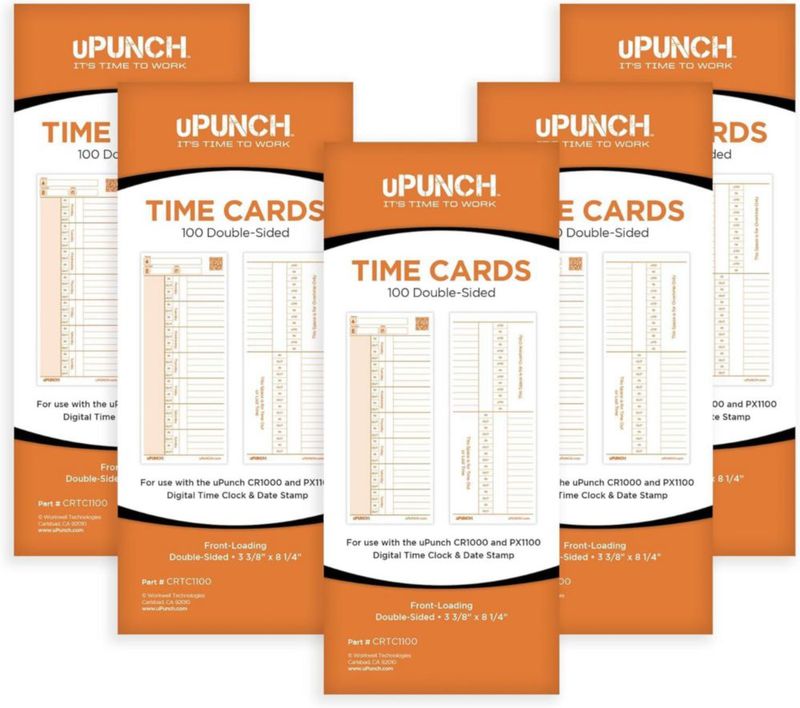 Tarjetas de tiempo uPunch CR1000 - paquete de 500