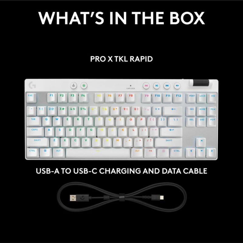 Teclado Gaming Logitech G PRO X TKL Rapid Tenkeyless White