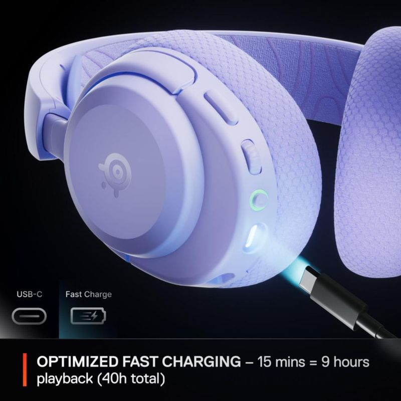 SteelSeries Arctis Nova 3P Auriculares Inalámbricos para Juegos Lavanda