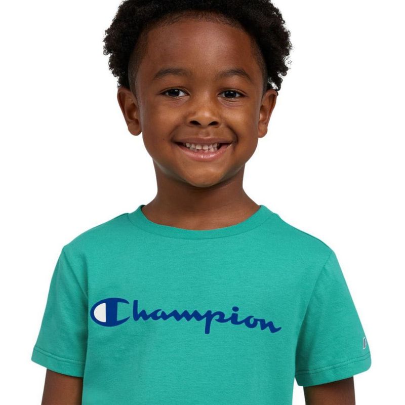 Conjunto Champion para niños de 2 piezas: camiseta de manga corta y short de malla