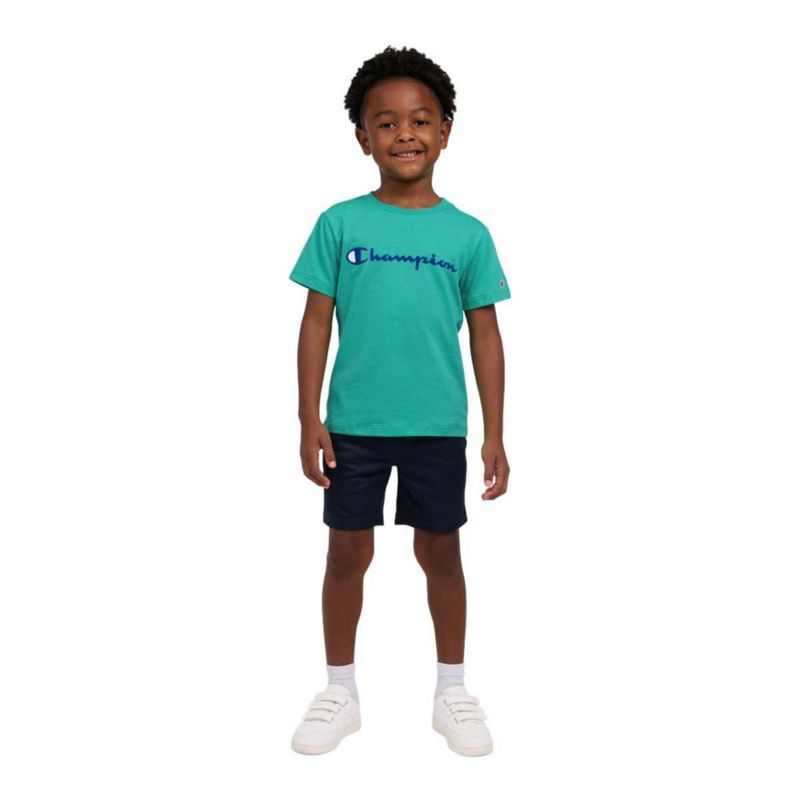 Conjunto Champion para niños de 2 piezas: camiseta de manga corta y short de malla