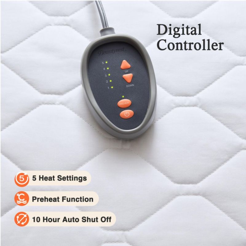 Protector de Colchón Eléctrico Beautyrest Twin 99x191x38 cm 5 Niveles de Calor