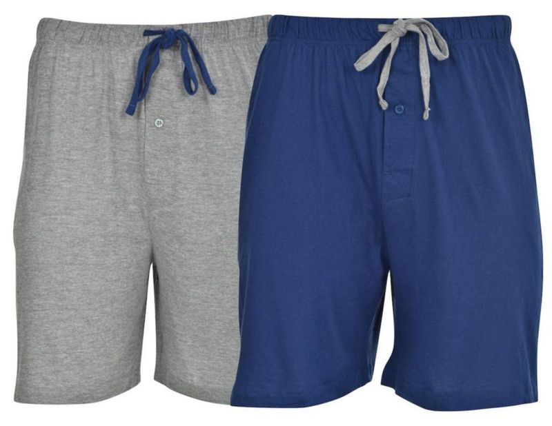 Pantalón corto Hanes 19 cm 2 piezas algodón con cordón azul/gris