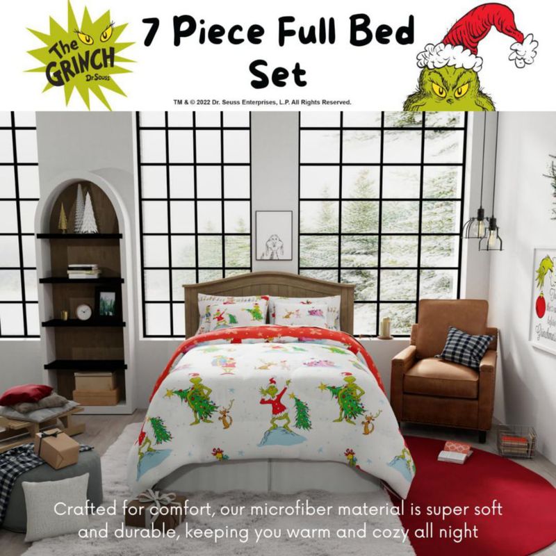 Juego de cama Franco Full 7 piezas The Grinch Navidad